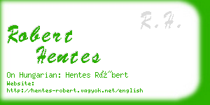 robert hentes business card